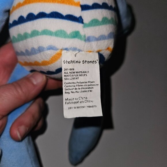 Stepping Stones Blue Teddy Bear Plush 12" Lovey Stuffed Animal Toy - Picture 8 of 9